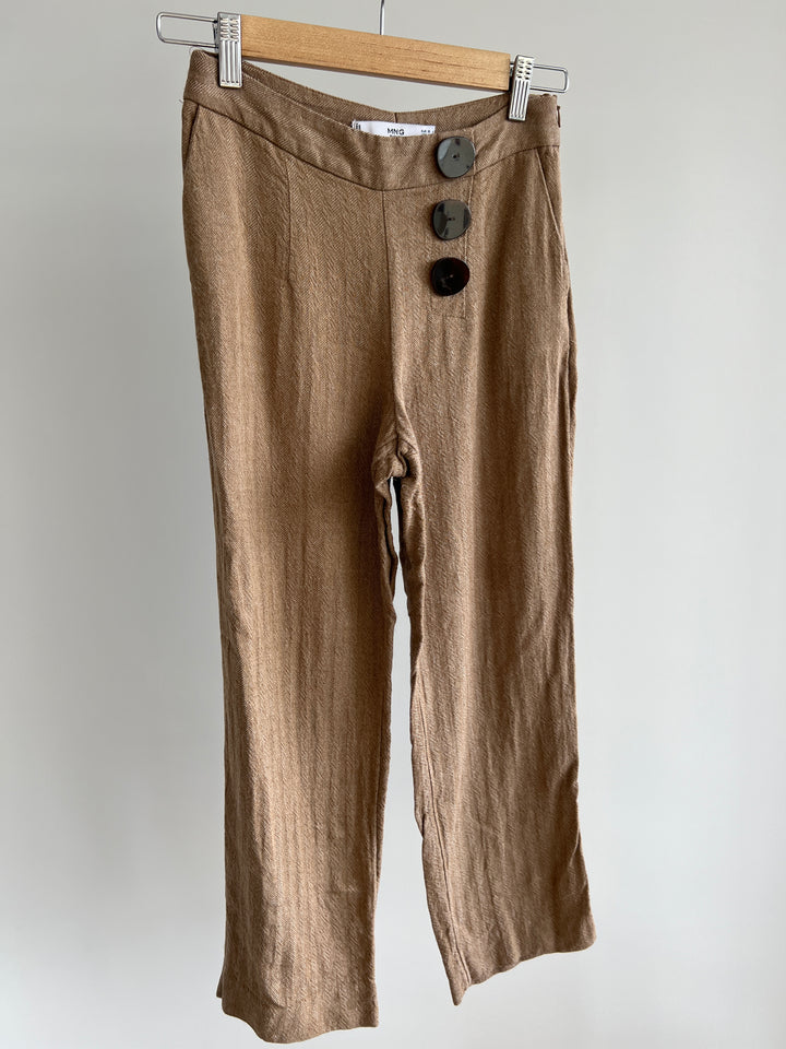 Mango Beige Buttoned Pants - Size EU 36