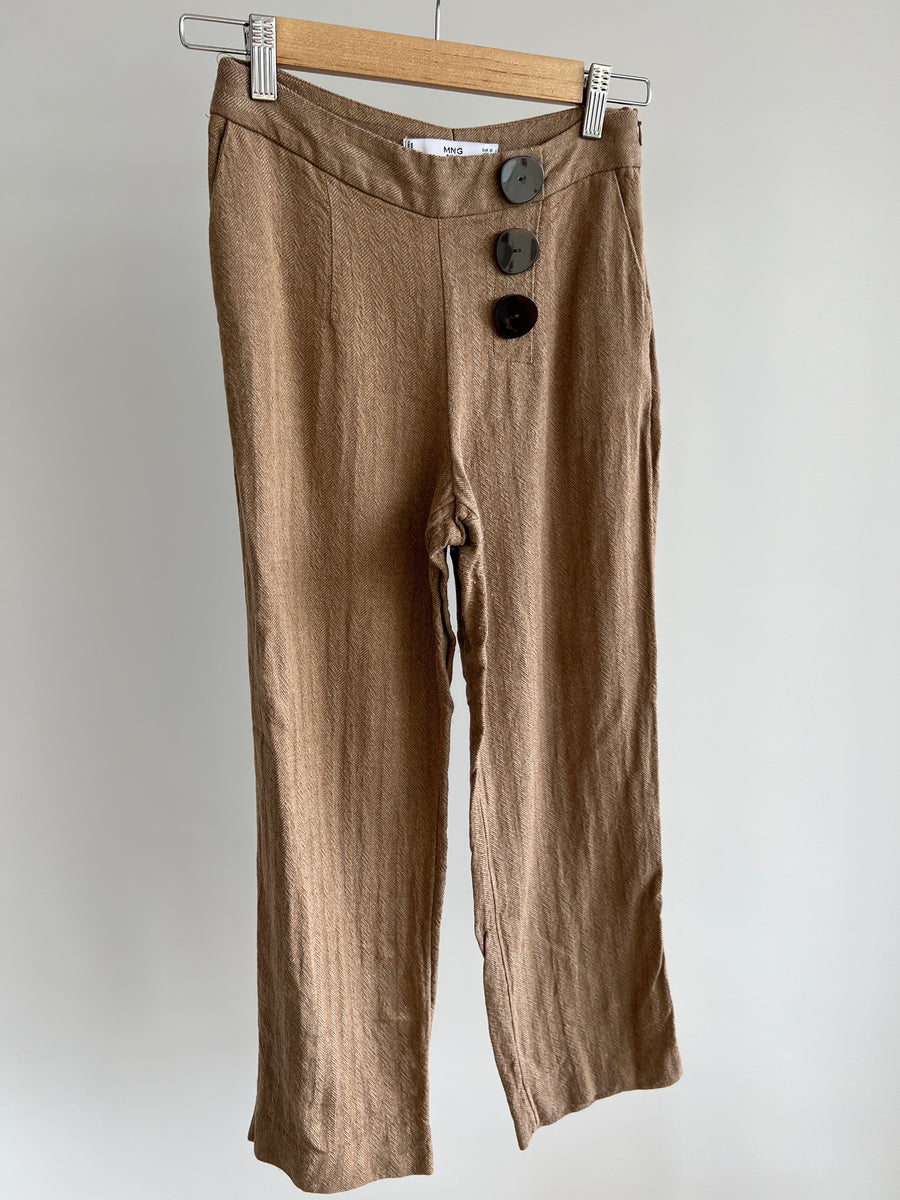 Mango Beige Buttoned Pants - Size EU 36