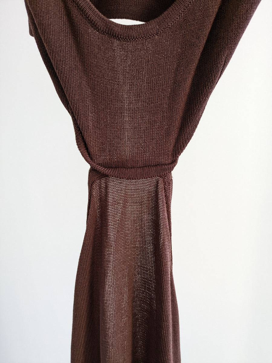 Chosen By Tuchuzy Brown Open-Back Maxi Dress - XXS