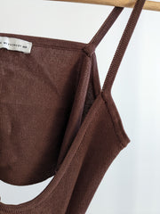Chosen By Tuchuzy Brown Open-Back Maxi Dress - XXS