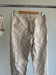 JGR & STN Beige Grey Snake Print Pants And Corset Set - AU 12