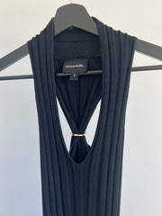 Azzurielle. Black Knit Midi Dress - S