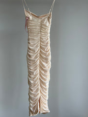 Oh Polly Ivory Ruched Mini Dress - AU 8