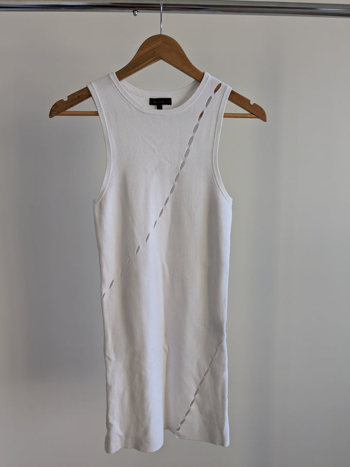 H:ours White Rue Sleeveless Knit Mini Dress - XS