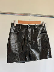 Meshki Black Vinyl Mini Skirt - S
