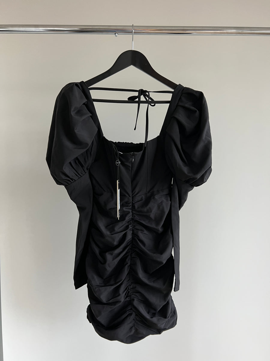Club London Black Puff Sleeve Corset Mini Dress - AU 6