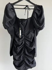 Club London Black Puff Sleeve Corset Mini Dress - AU 6