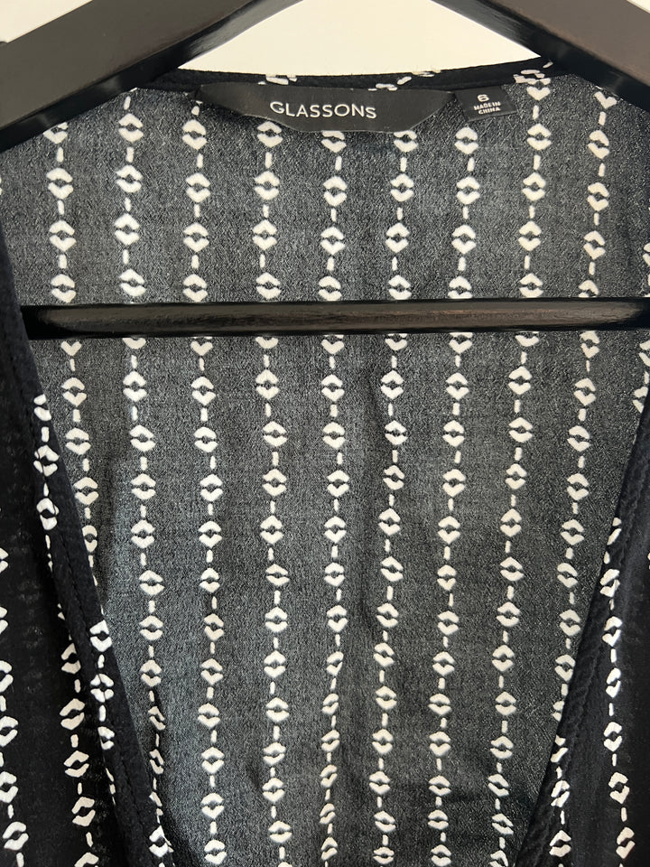Glassons Black Tied-Up Shirt - AU 6