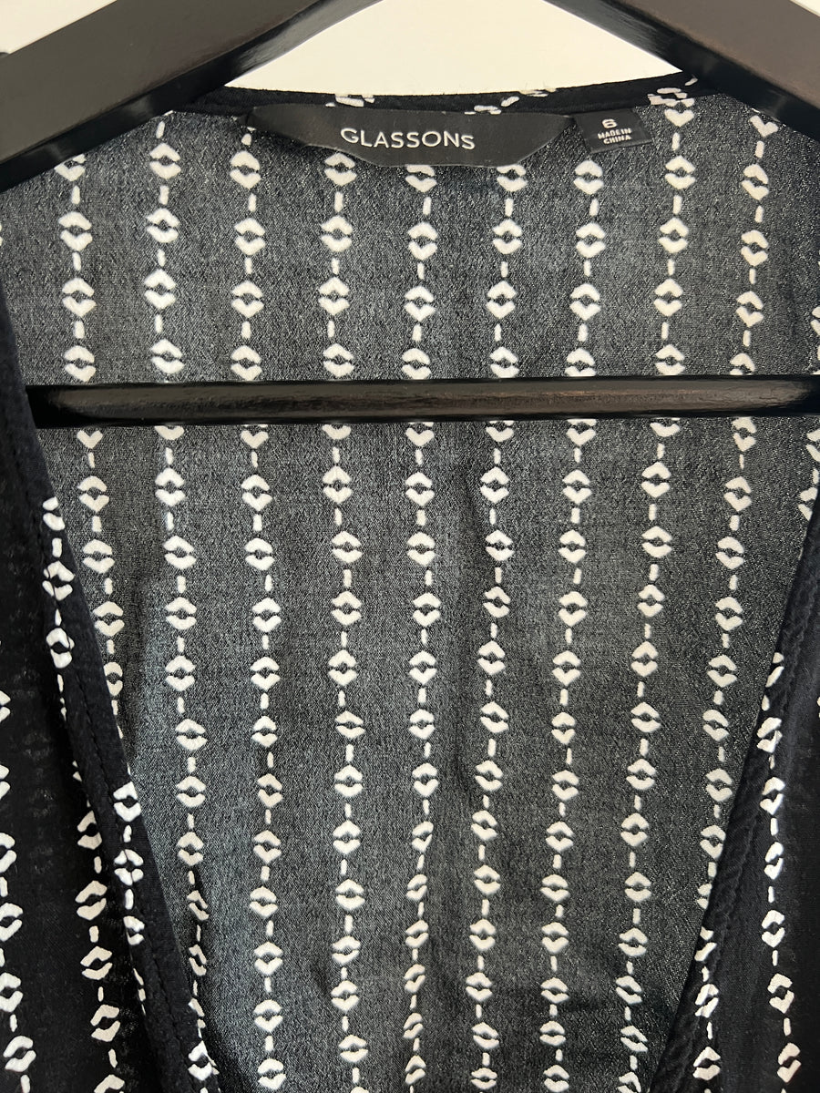 Glassons Black Tied-Up Shirt - AU 6