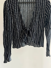 Glassons Black Tied-Up Shirt - AU 6
