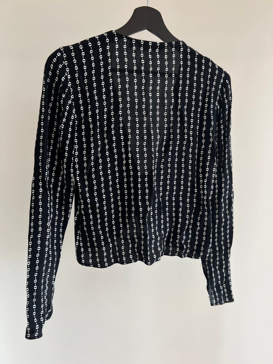 Glassons Black Tied-Up Shirt - AU 6