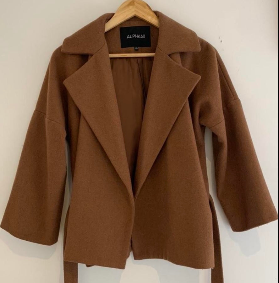 Alpha60 camel wool coat - XXS