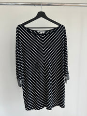 Sportscraft Black/White Stripe Shirt Dress - L