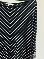 Sportscraft Black/White Stripe Shirt Dress - L