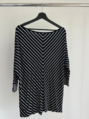 Sportscraft Black/White Stripe Shirt Dress - L