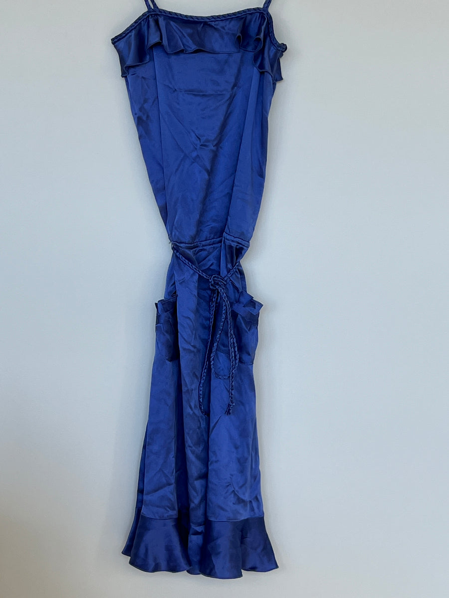 Marcs 100% silk blue silky dress - AU 8