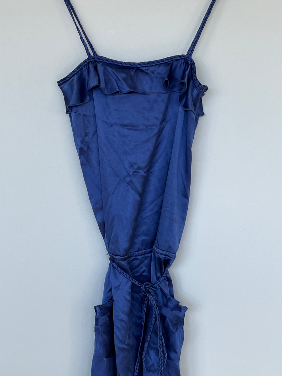 Marcs 100% silk blue silky dress - AU 8