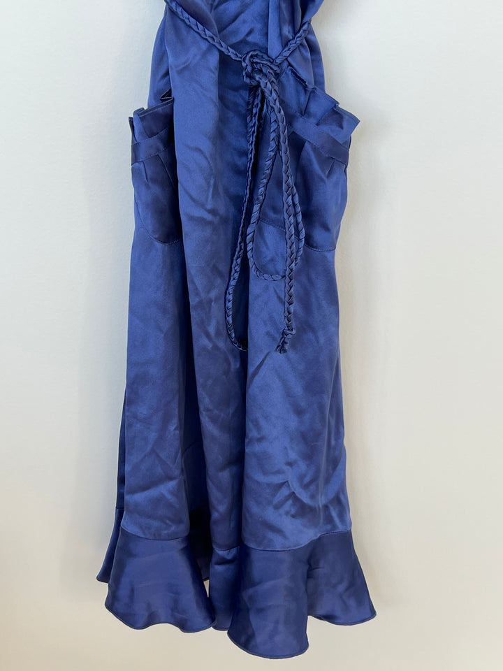 Marcs 100% silk blue silky dress - AU 8
