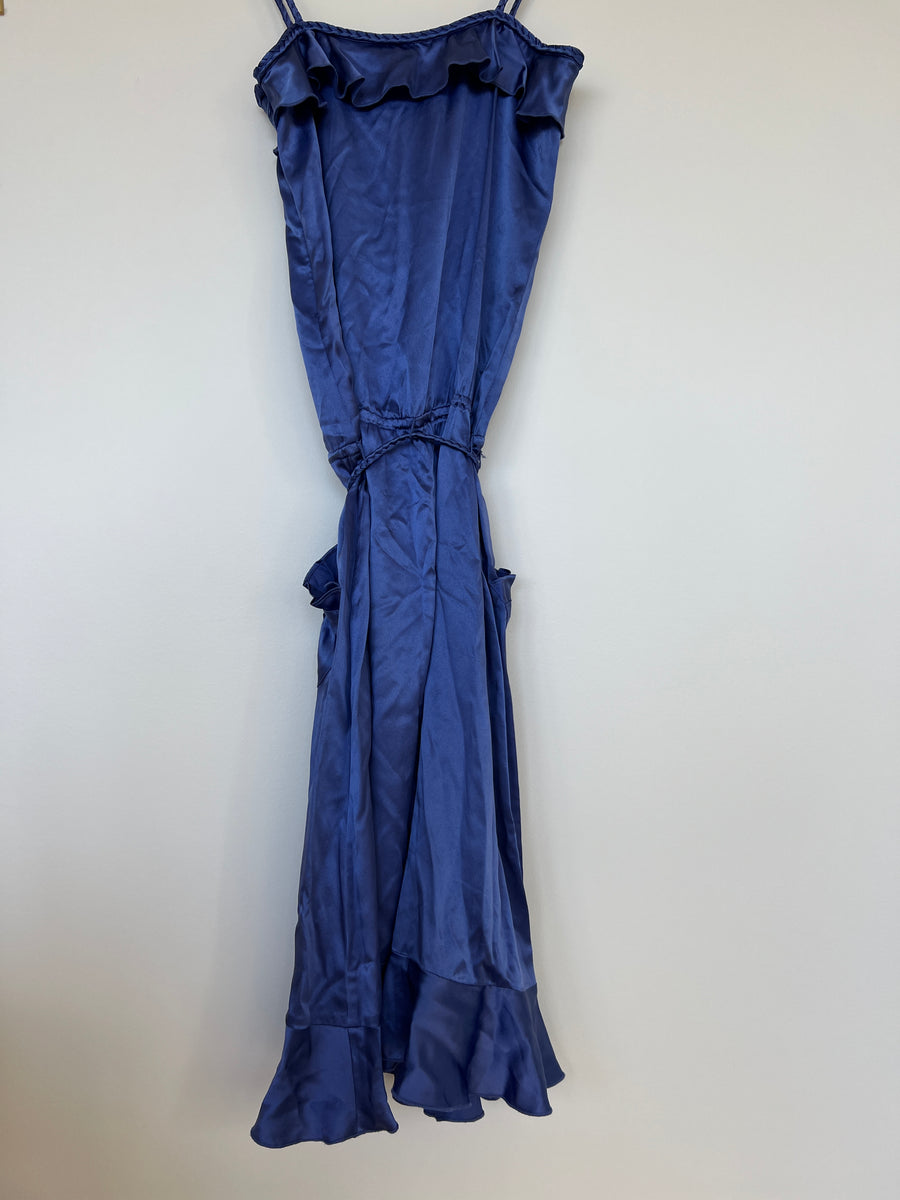 Marcs 100% silk blue silky dress - AU 8