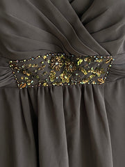 Baccini & Hill Khaki Green Mini Dress with Embroidered Floral Element - AU 10
