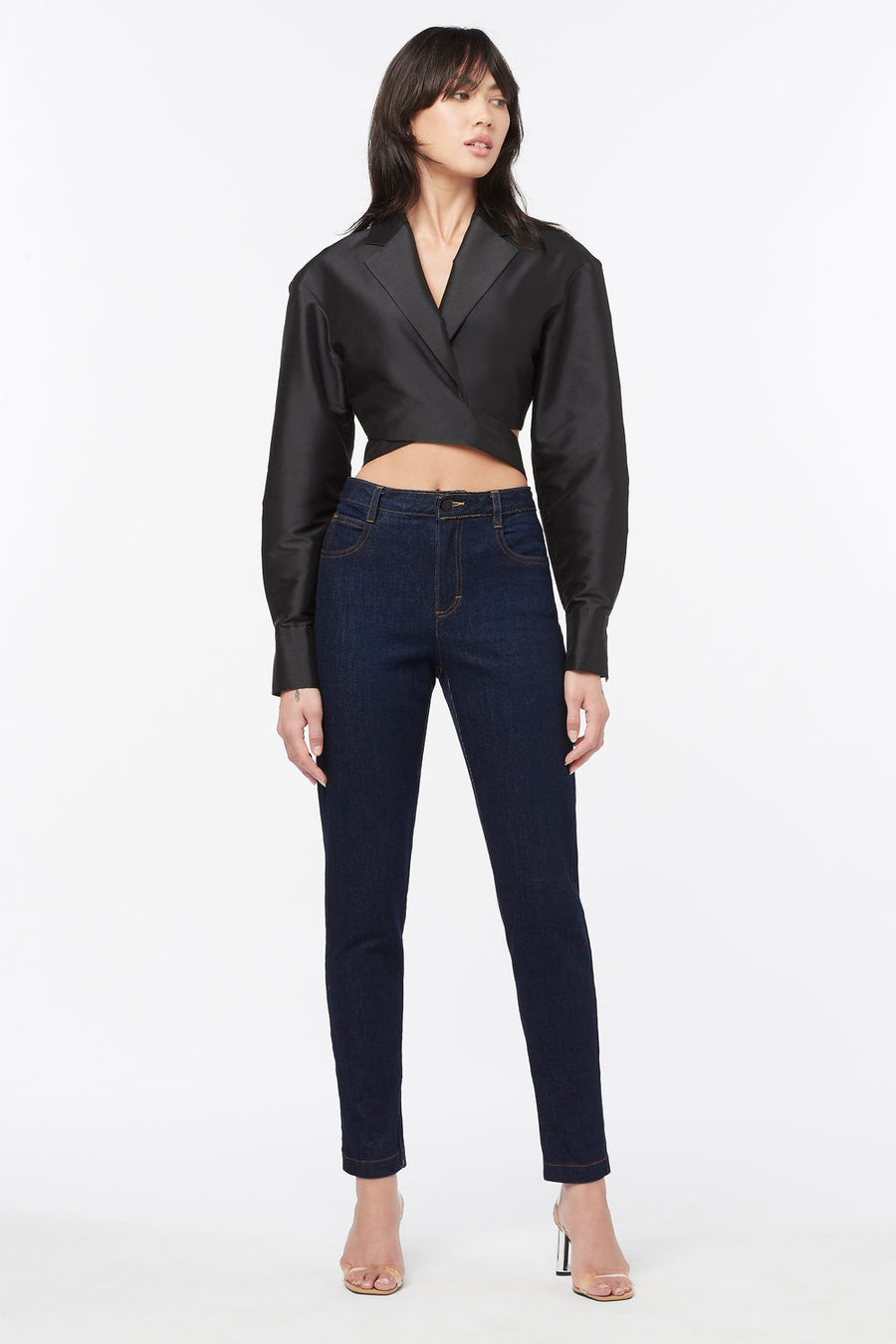 Manning Cartell Exclusive Sample Black Crop Blazer with Belt - S/XS