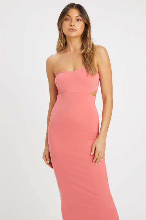 Kookai Coral Solange Midi Dress - 0 flashbackshop.com.au Kookai Coral Solange Midi Dress - 0 flashbackshop.com.au