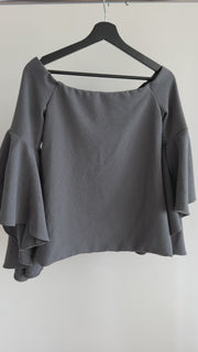 Backstage Grey Off Shoulder Blouse - Size XXS