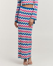 Charlie Holiday Pink Blue Candice Maxi Skirt - M