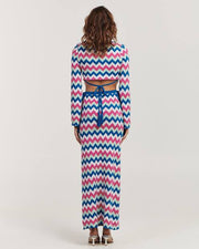 Charlie Holiday Pink Blue Candice Maxi Skirt - M