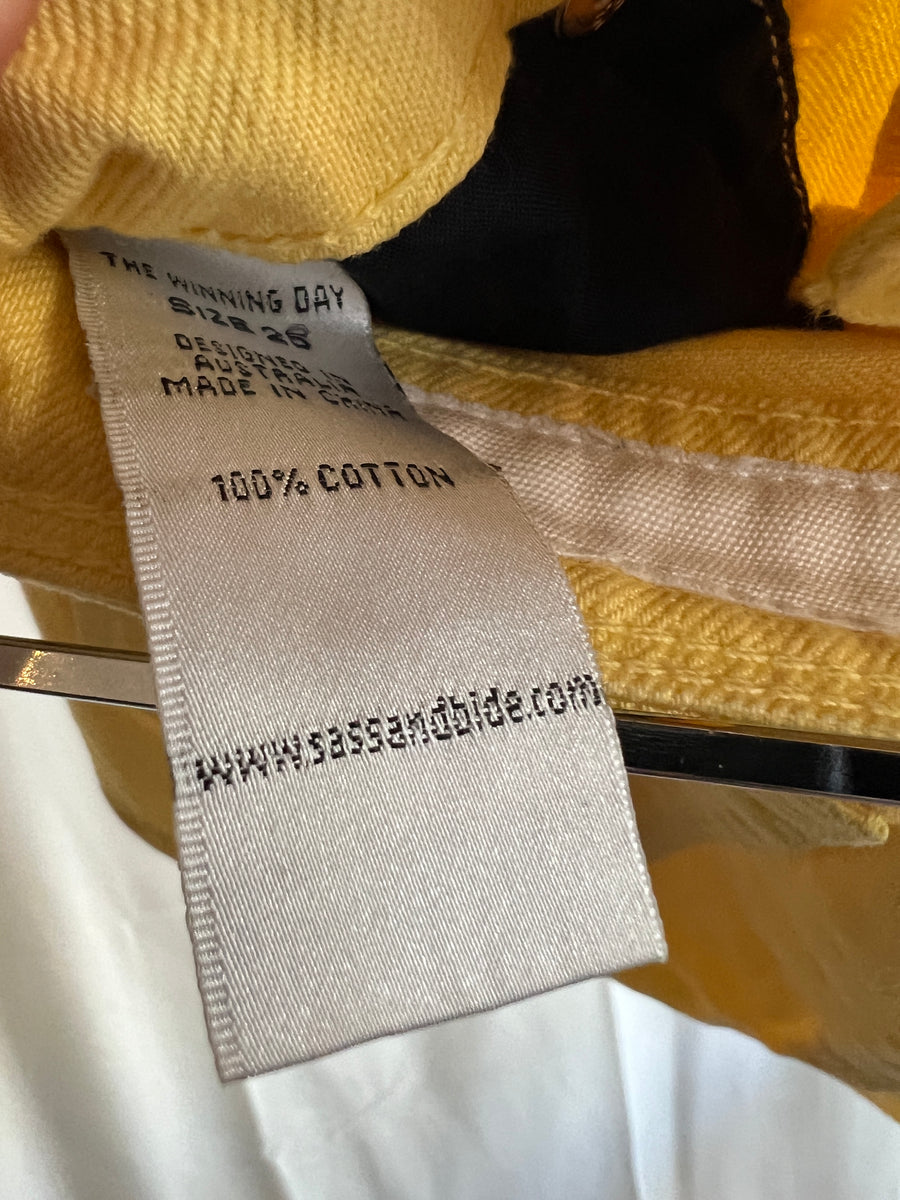 Sass & Bide yellow denim jean shorts - 28”