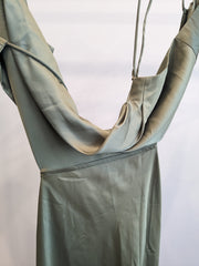 Runaway Olive Green Satin Maxi Dress - AU 14