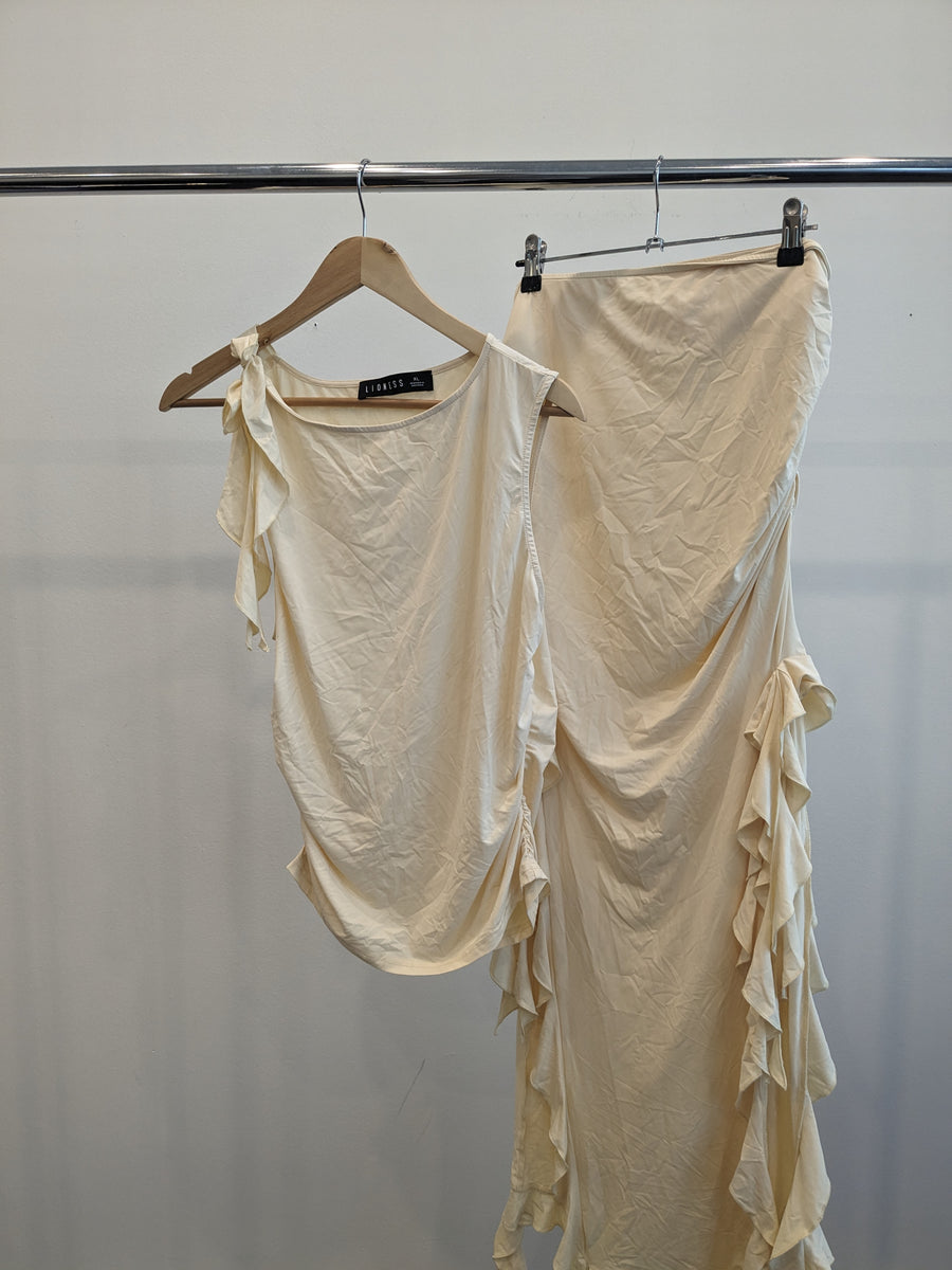 Lioness Cream Tank Top And Maxi Skirt - XL