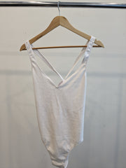 Saturday The Label White Ribbed Bodysuit - 4