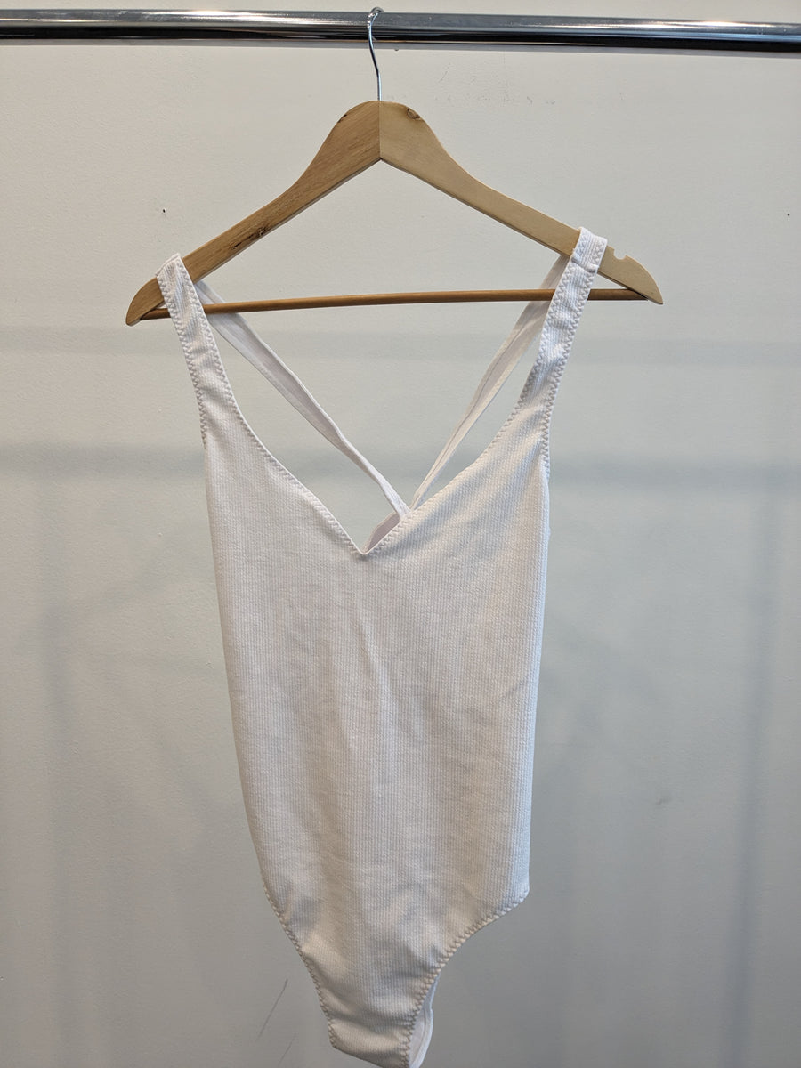 Saturday The Label White Ribbed Bodysuit - 4