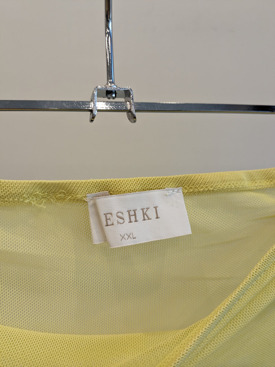 Meshki Yellow Mesh Skirt Sarong - XXL