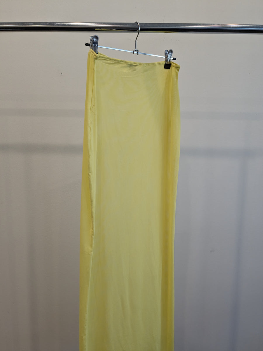 Meshki Yellow Mesh Skirt Sarong - XXL