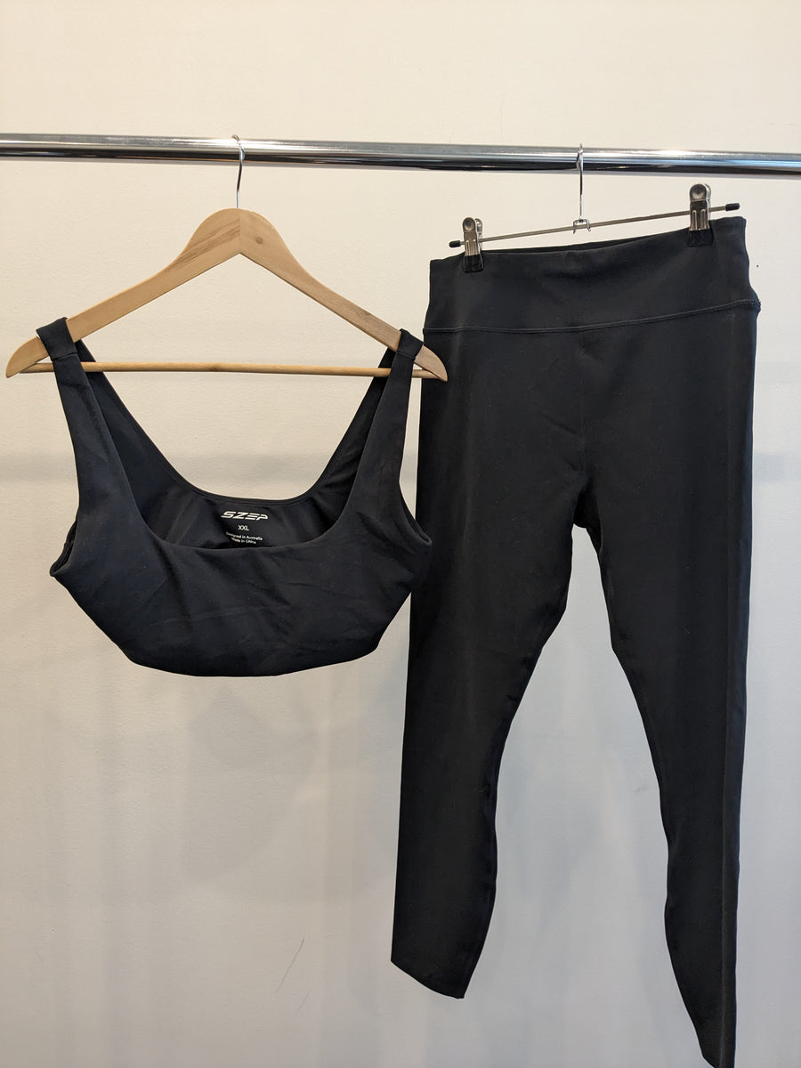 SZEP Black Top (XXL) And Leggings (XL) Set