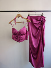 Runaway Fuchsia Pink Corset (Xl) & Maxi Skirti (XXL) Set