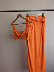 Princess Polly Orange Ribbed Top & Maxi Skirt - AU 14