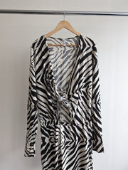 Rat & Boa Black & White Mini Wrap Dress - XL