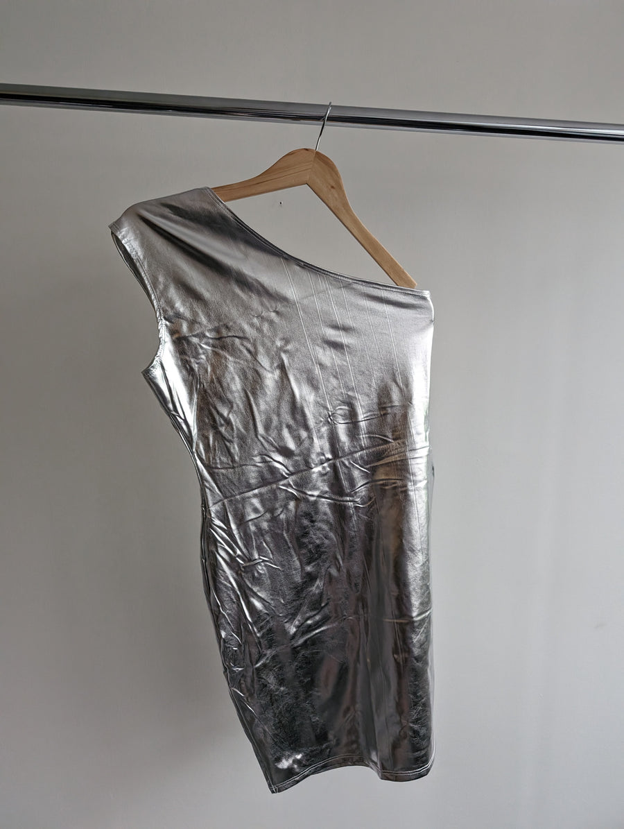 Uptown Silver Mini Dress - M/L