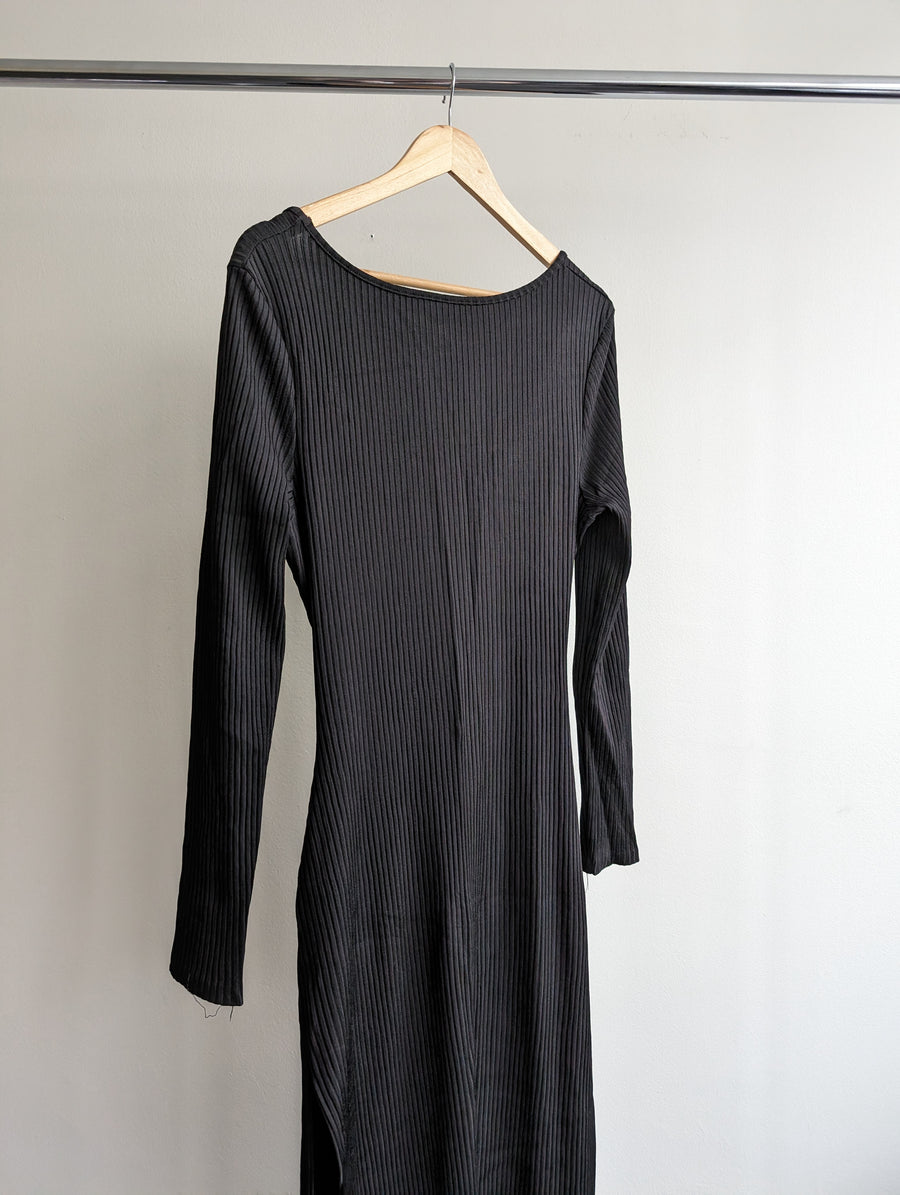 Bec & Bridge Black Ribbed Dress - AU 16