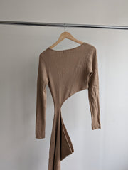 Meshki Beige Ribbed Dress - XL