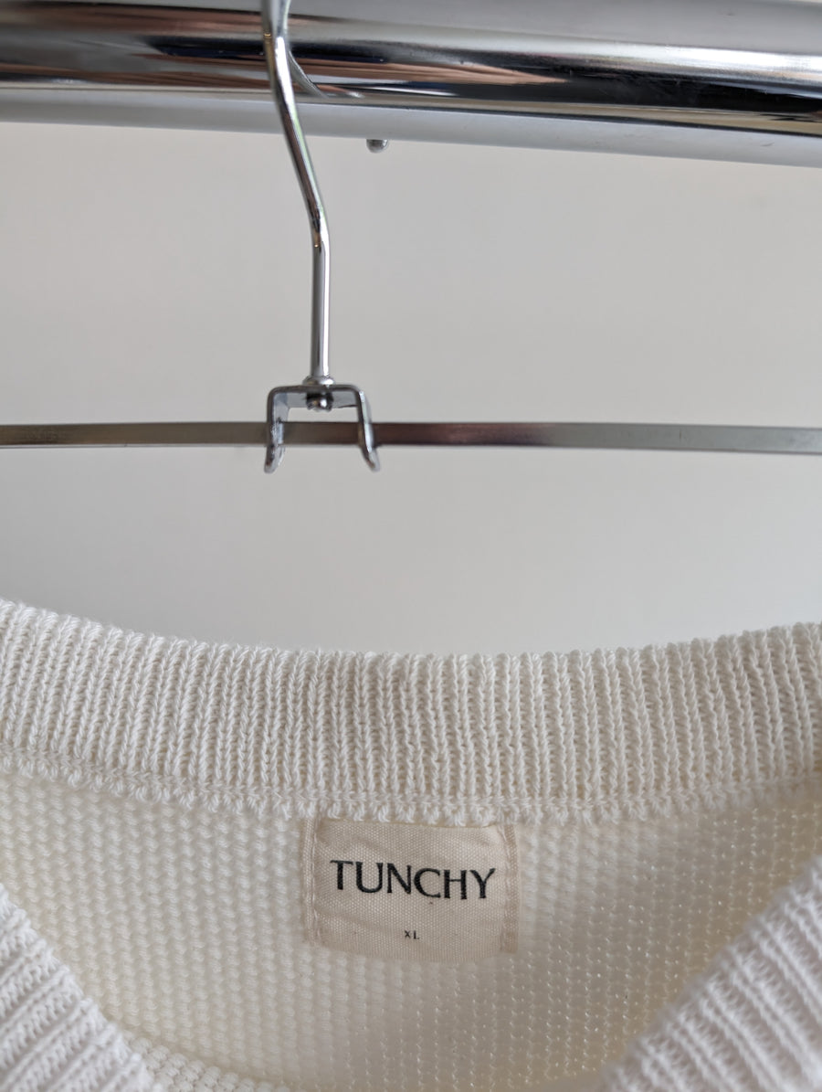 Tunchy White Crochet Mini Skirt - XL