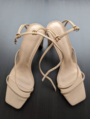 NAKEDVICE Beige Strappy Heels - 9