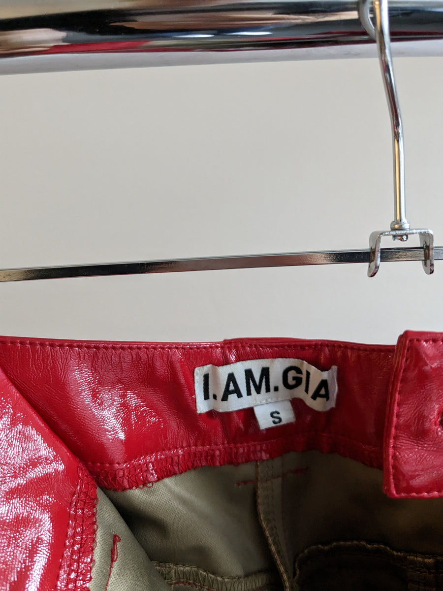 IAMGIA red vinyl zipper pants - S