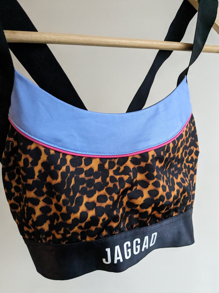 JAGGAD leopard print black sports bra - S