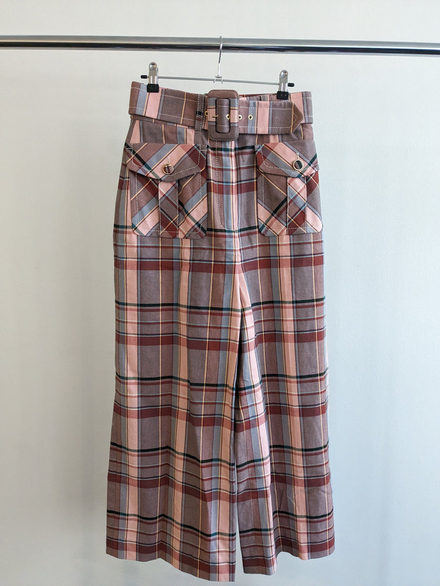 Zimmermann Pink Plaid Pants - Size 1