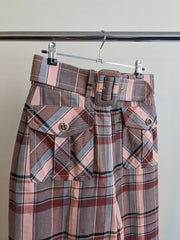 Zimmermann Pink Plaid Pants - Size 1