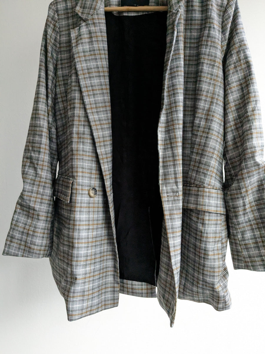 Glassons Tweed Grey Thin Blazer Coat - AU 12